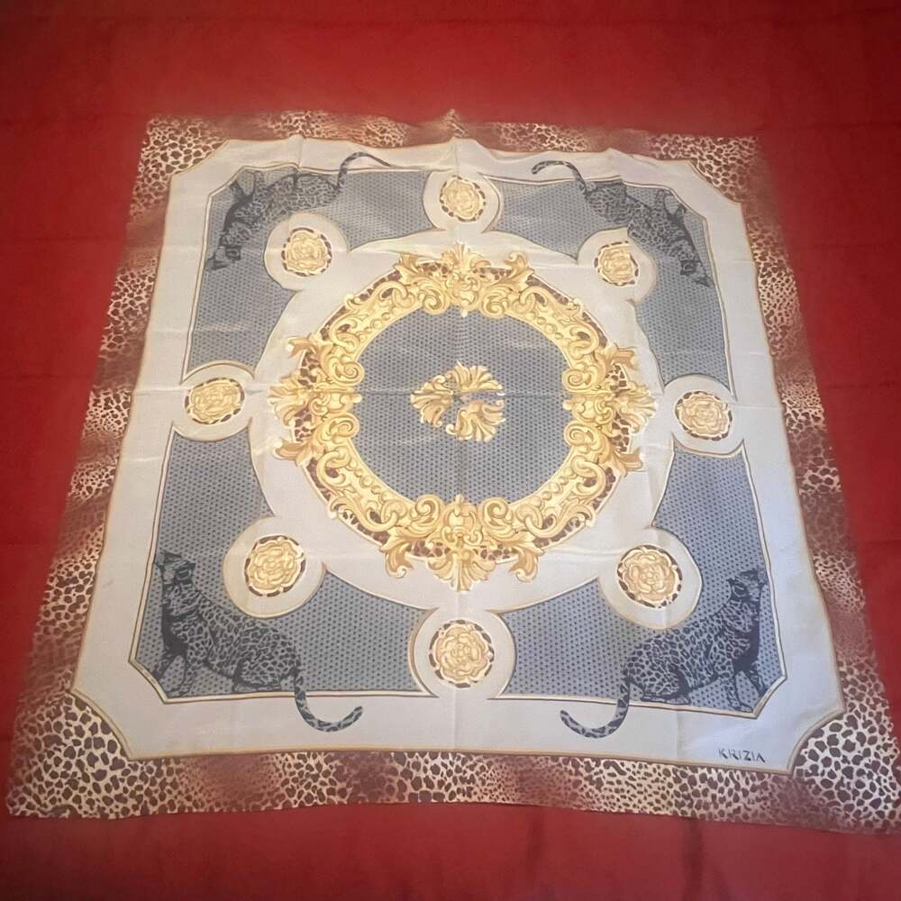 Krizia Silk Scarf - Baroque Leopard Silk Scarf